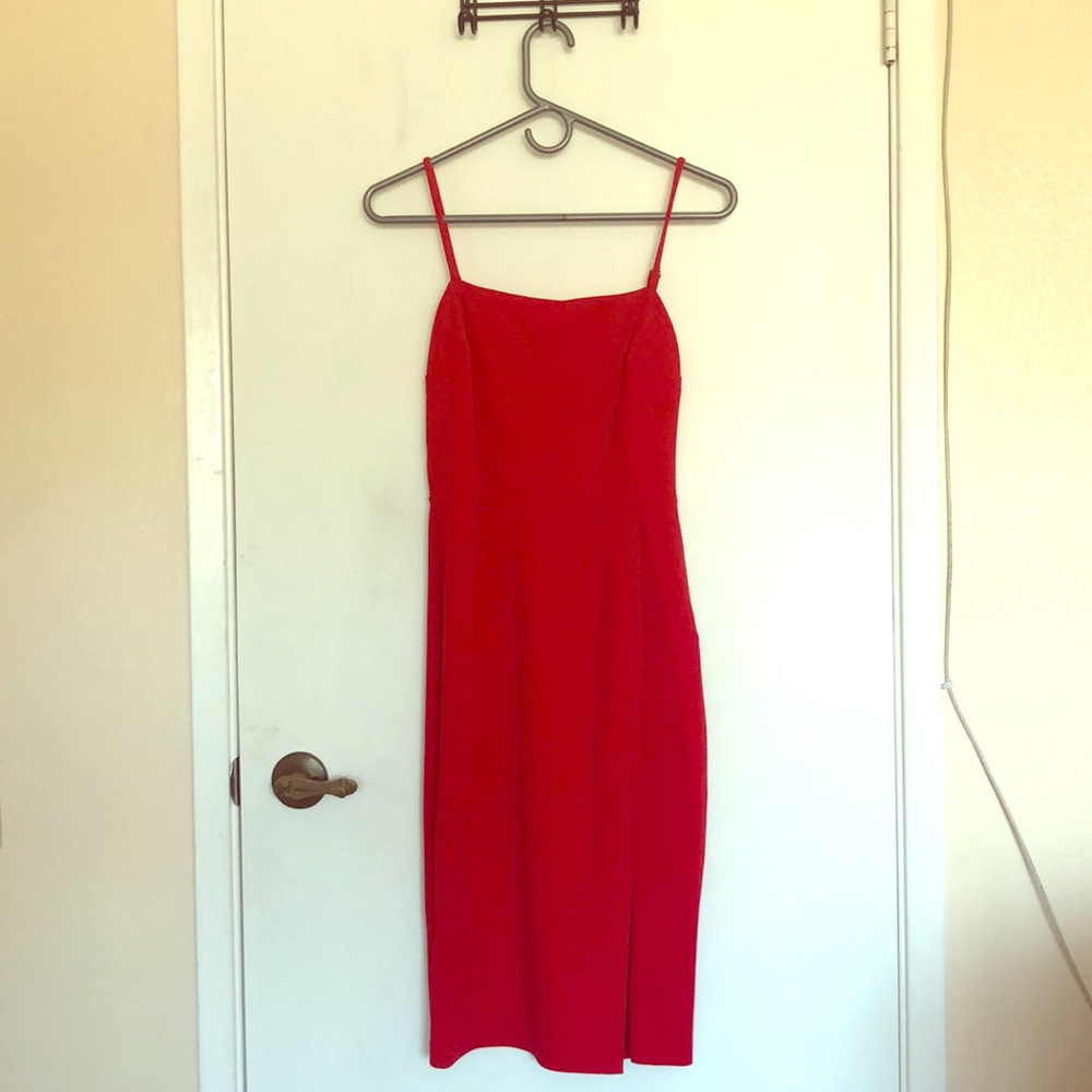 Express Red Bodycon Midi Dress size XS